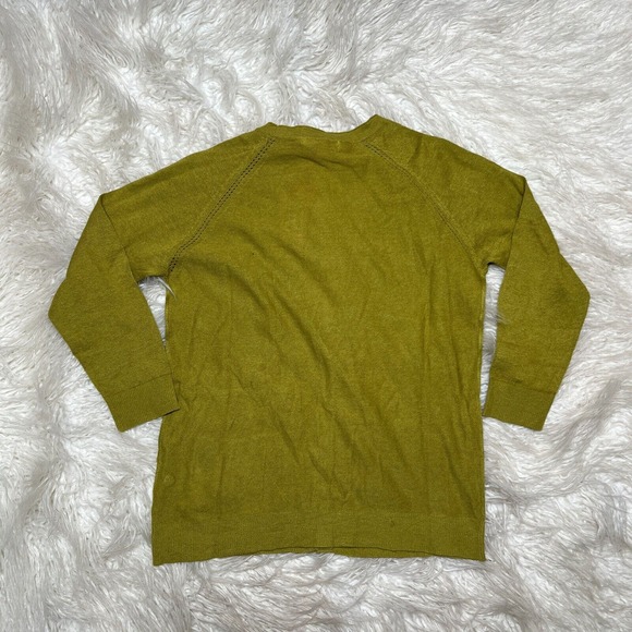 WHITE STUFF ANCHOR MARL WOMENS CARDIGAN OLIVE GREEN SWEATER LINEN - Picture 4 of 4